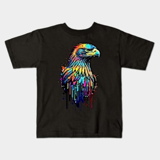 The rainbow-colored bald American eagle Kids T-Shirt